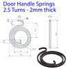 2.5 Turn Door Handle Springs Coil Replacement with 2mm Thickness