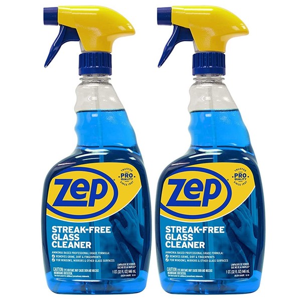 Zep Streak-Free Glass Cleaner - 32 Ounces (Case of 2) ZU112032 - Pro Formula Clean