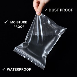 50pcs Resealable Clear Plastic Bags For Packaging, Food, Storage | Heavy Duty Durable Sealed Zip Lock Grip Seal Clear Bags - Small, Big, Large 3.25 x 3 inches (8 x 7.5cm)