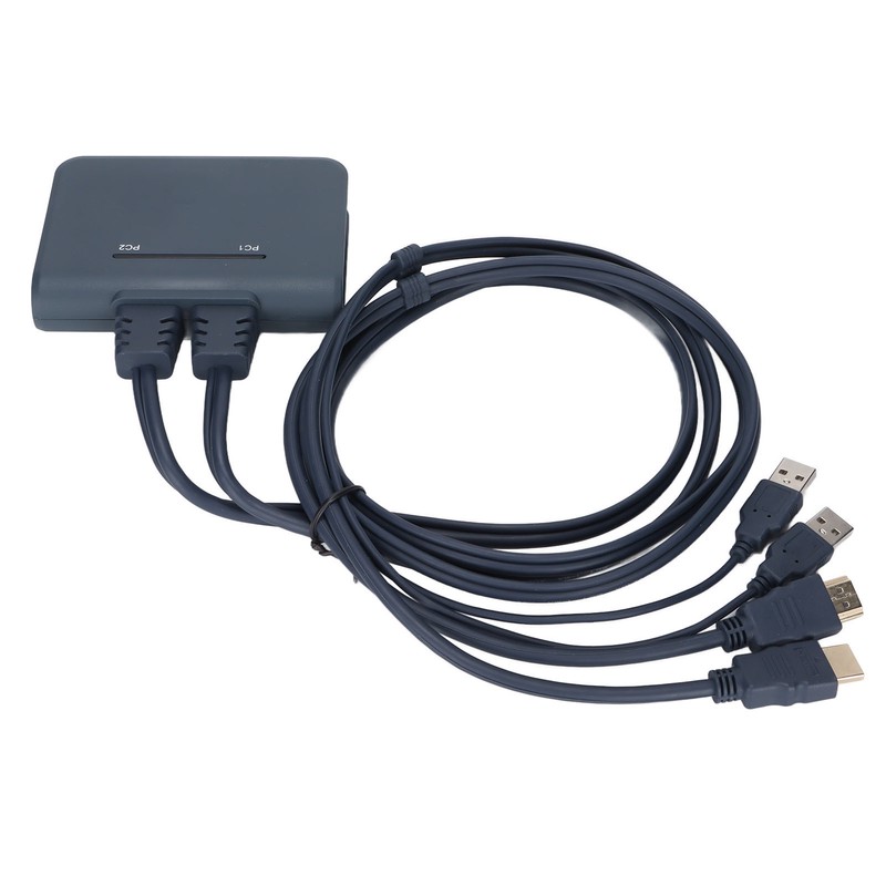 USB KVM Switch 2 Ports Wired HD Multimedia Interface KVM