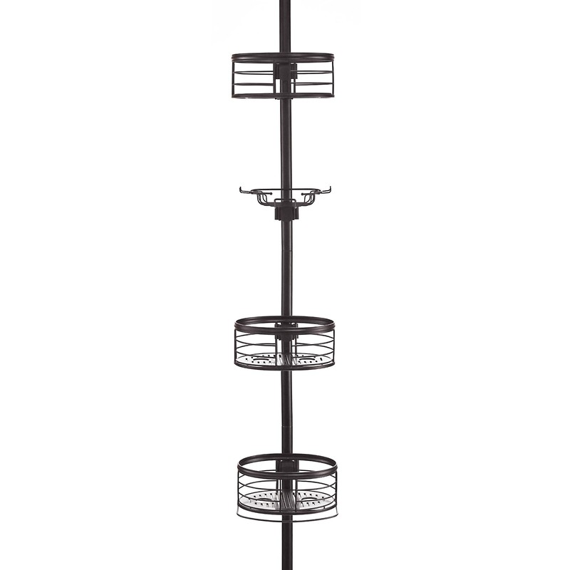 Utopia Alley Rust-Resistant Tension Pole Shower Caddy, 3 Shelves (Oil