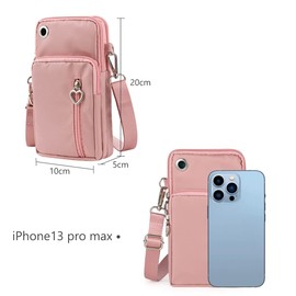 Aucuu Women Crossbody Phone Bag, Nylon Mini Crossbody Shoulder Bag Wrist Bag with Detachable Adjustable Straps, Cellphone Purse Armband with Headphone Port for cellphones under 7 inches