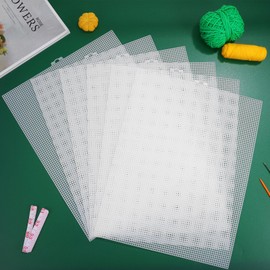 DIYEAH 6pcs Plastic Canvas Sheets,Plastic Stitching Canvas Cross Stitch Plastic Aida Mesh Screen for Embroidery,Knit and Crochet Projects