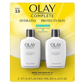 Olay Complete Sensitive Plus Face Moisturizer with SPF 15, 2 pk./6.0 oz.