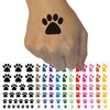 Paw Print Solid Temporary Tattoo Water Resistant Fake Body Art Set Collection - Orange (One Sheet)