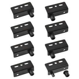 UFURMATE Iron Pivot Hinge, 4 Sets Concealed Shaft Cabinet Door Pivot Hinges Cabinet Wooden Door Hinges with Pin Door Hinges with Socket for Cantilever Wooden Door (Black)