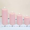 Girimax Pink Ribbed Flameless Pillar Candles with Remote, Flat Top
