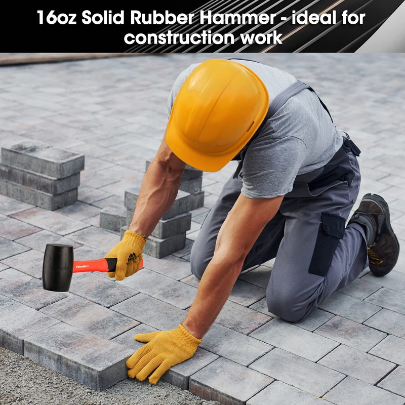 ValueMax Rubber Mallet, 16oz Rubber Mallet Hammer And 35mm Double-Faced