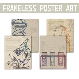 KDHTY Educational Science Posters for Classroom,Set of 4,Educational Physics Classroom Decor,Science Decor for High School Classroom,Science Decor for Classroom,8x10 Unframed