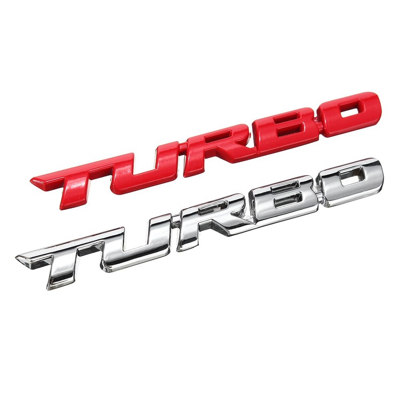 Alamor Turbo 3D Metall Car Sticker Aufkleber Schriftzug Auto-Rot