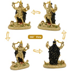 Antique Gold Hindu God Kali Statue – Indian Idol Murti Pooja Item Kali Maa Figurine Home Temple Mandir Decor Religion Puja Decoration Item