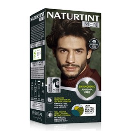 Naturtint Men Bio-Based, Ammonia-Free Permanent Colouring for Men, 100% Grey Hair & Beard Dye, Natural & Long-Lasting Colour, Natural Ingredients, 4N Natural Brown