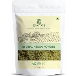 SAMYAM Neutral Henna Powder/COLORLESS Henna/Cassia Henna - 1Kg Pack | Natural Hair Conditioner, PPD and Chemical Free