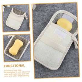 Ipetboom 4 Pack Exfoliating Body Scrubber Bar Soap Bag Soap Holder for Shower Men's Body Scrubber