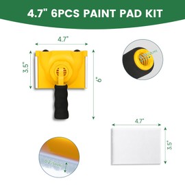 VOOMEY Paint Edger, 360° Rotation Handle Paint Edger Trimmer with 5pcs Replace Pads, Corner Walls & Ceilings Pad Painter, Edge Painting Tool for Wall Paint Pad Applicator