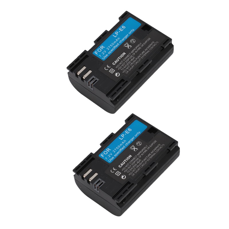 2pcs Camera Battery 2750mAh 7.2V for LP E6 E6N R5