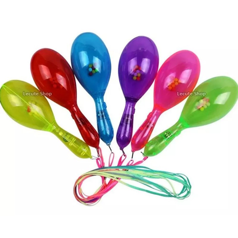 Lecute 12 Maracas Luminosas Fiesta Eventos Batucada Led Neon Partys