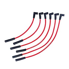 A-Team Performance - Juego de cables de bujía de silicona roja de 8.0 mm - Botas de silicona rectas y de 90° y cable de bobina - 6 cables, compatible 