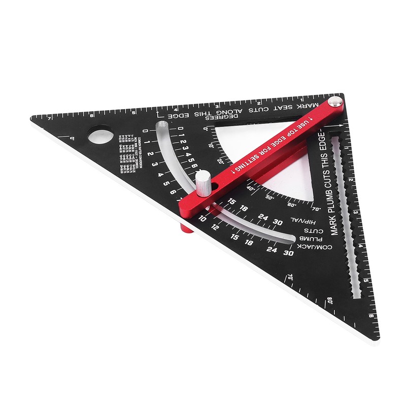 Woodworking Triangle Ruler Aluminum Alloy Accurate Laser Scale Triangle Ruler