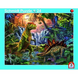 2er-Set Rahmenpuzzle Giganten der Urzeit und Dinosaurierwelt 24+40 Teile