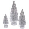 Vickerman 5"/7"/9" Silver Glitter Oval Artificial Christmas Tree, Unlit -