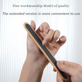 Wooden Double-Sided Foot File with Bamboo Nail Buffer – Callus Remover, Dead Skin Exfoliator for Home Pedicure and Nail Care