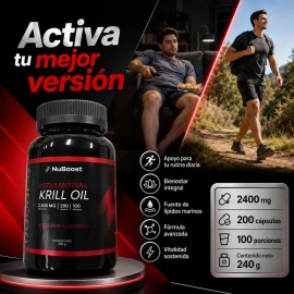 Krill Oil Y Astaxantina 2000 Mg Suplemento 200 Cápsulas