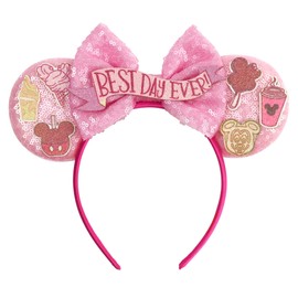 zhezesmila Mouse Ears for Women Birthday Girl Headband Sequin Ears Hair Accessories for Birthday Decorations Park Trips