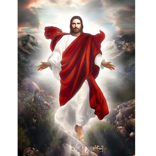 Ohhvvow Jesus Diamond Art Painting Kits for Adults, Stained Glass