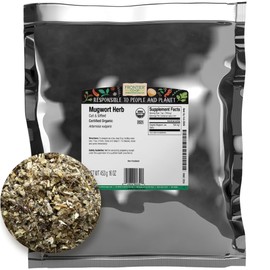 Frontier Co-op Mugwort Herb, Cut & Sifted, Certified Organic, Kosher | 1 lb. Bulk Bag | Artemisia vulgaris L.