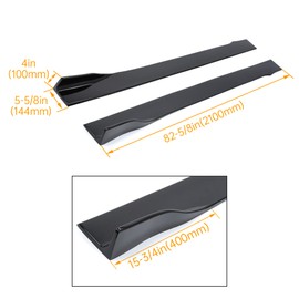 KUAFU Side Skirt Extension Replacement Compatible with 2014-2023 Infiniti Q50 All Model Splitter Rocker Panel Guard Body Kit Plastic Glossy Black