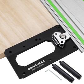 GOINGMAKE Large Track Saw Square with Positioning Rod and Edge Support,Track Saw Guide Rail Square,90 Degree Right Angle Guide Compatible with Festool,Makita,Milwaukee for Woodworking Cuts