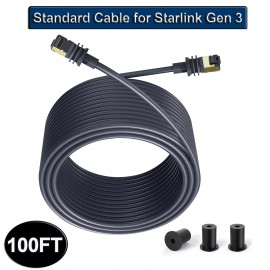 Unbranded Standard Cable for Starlink Gen 3 Outdoor Waterproof Replacement Cable 30-150FT - 100FT