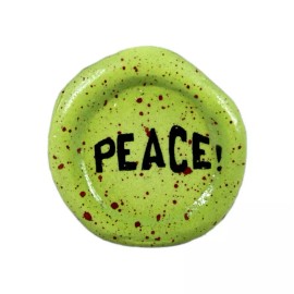 PEACE ! - Green Dove With Olive Branch   1-1/4 Inch Resin Pocket Stone - coin