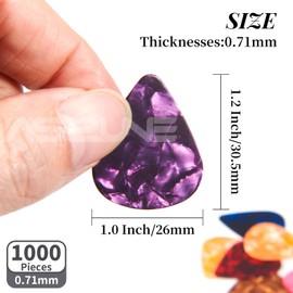 Bulk Guitar Picks 1000Piece,Medium(0.71mm) Guitar Sampler Plectrums Celluloid Guitar Pick Acoustic Plectrum