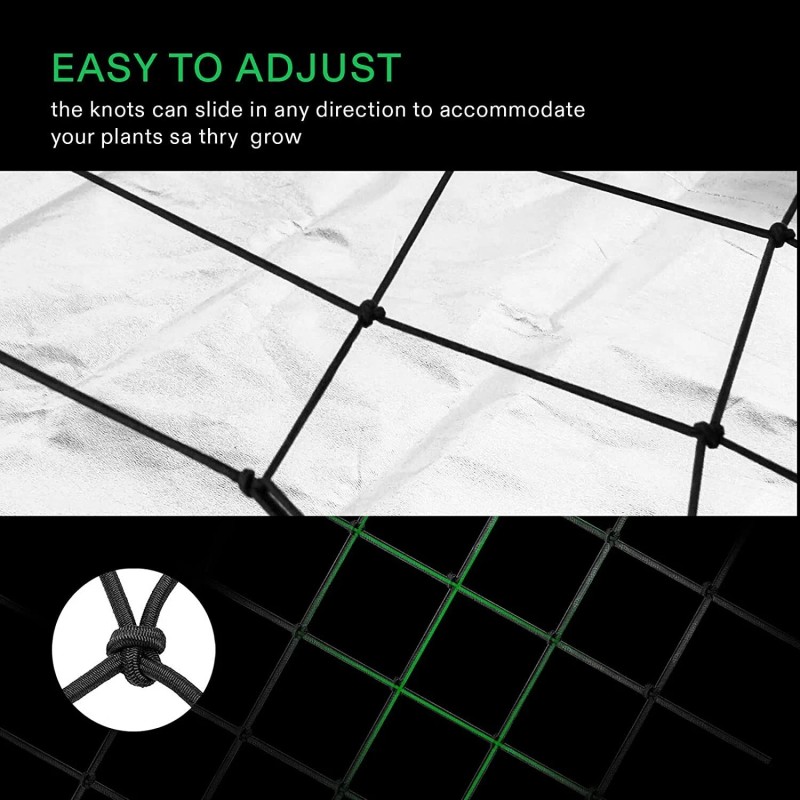 VIVOSUN 2-Pack 3x3FT Elastic Trellis Netting w/ Hooks for Plants