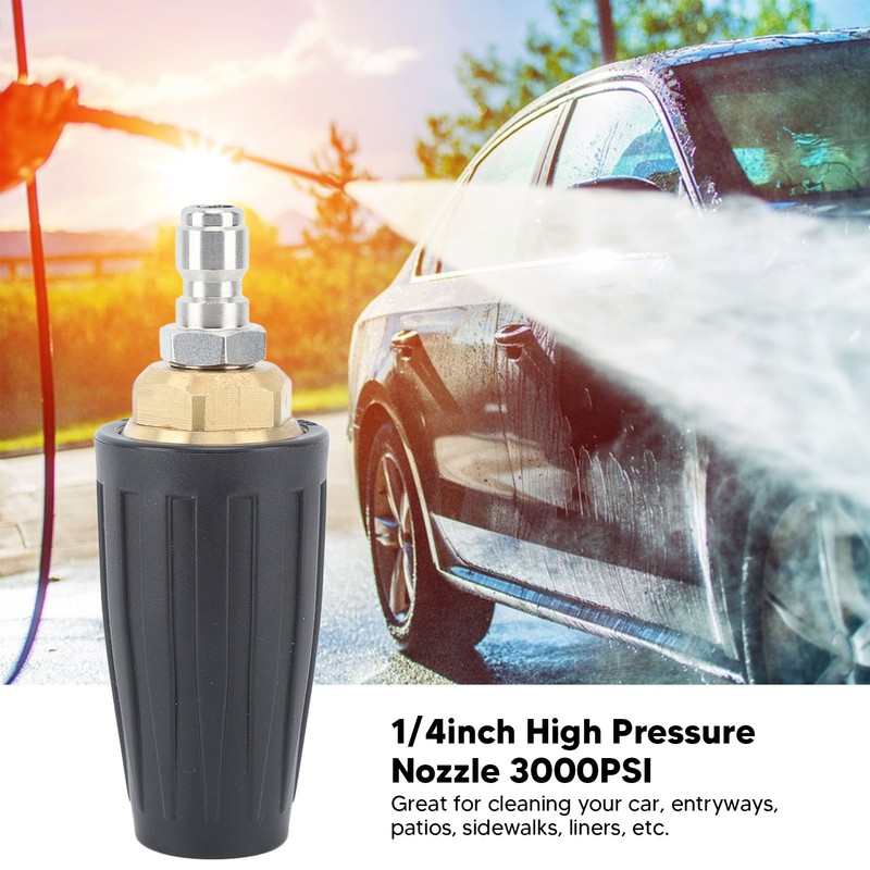 3000PSI Pressure Washer Rotating Turbo Nozzle Quick Connect 360 Degree