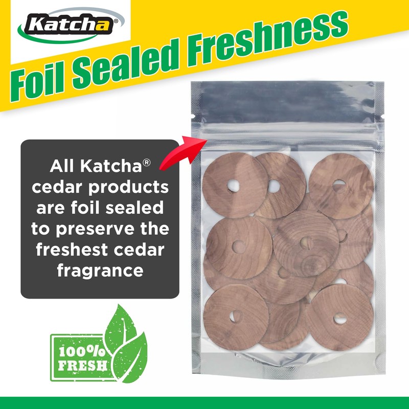 Katcha® Cedar Rings - 100% Natural Cedar Moth Repeller for