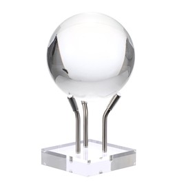 Hipiwe Metal Arm Display Stand Easel with Acrylic Base Decorative Crystal Ball Stand for Sphere Mineral Geodes Rock Fossils Seashell, Large