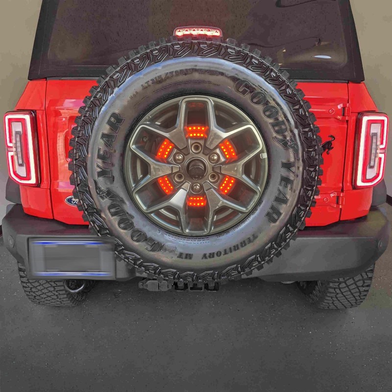 For Bronco Spare Tire Brake Light Red LED Third 3rd