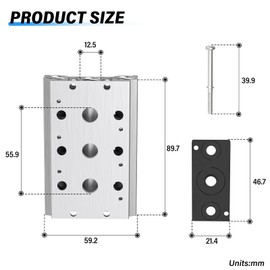 TAILONZ PNEUMATIC 200M 3-Position Manifold 4V210-08 1/4 Inch Solenoid Valve Base Manifold Solenoid Valve Base with Accessories