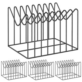 TOPCJ 4 juegos de organizadores de archivos de alambre para escritorio, soporte para carpetas de archivos, estante / soporte, organizador clasificador