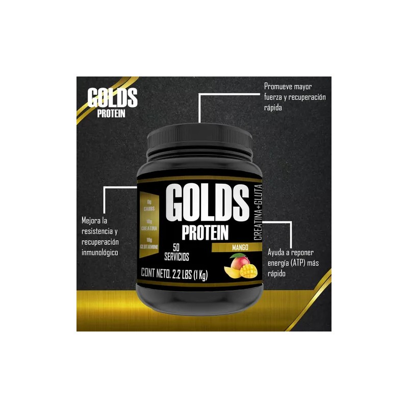 Suplemento Creatina Glutamina Polvo Golds Protein 1kg 50se