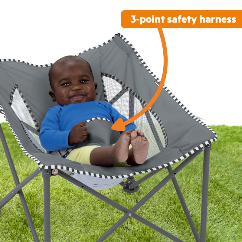 Bright Starts Pop 'N Chill Travel Seat, Indoor/Outdoor Use, Infant