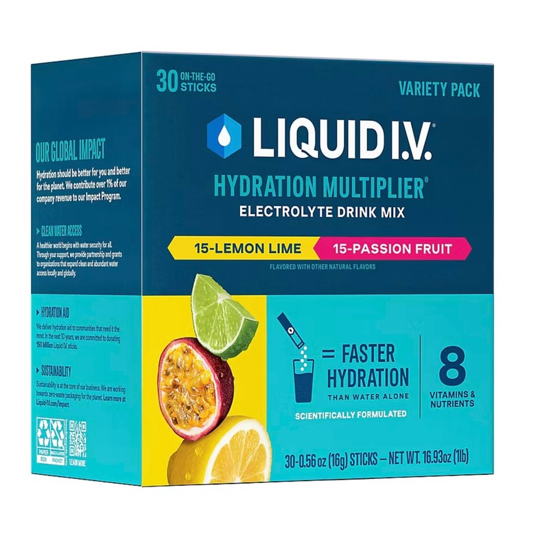 Liquid I.V. Hydration Multiplier Variety Pack, Lemon Lime & Passion