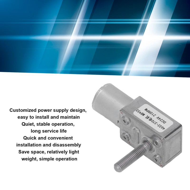 Turbo Worm Geared Motor High Torsion Micro Gearbox DC24V M8x33mm