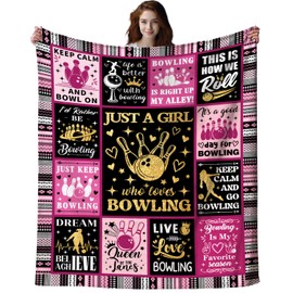 Bowling Blanket Throw Gifts for Women Men Sport Stuff Blankets Bedding Sports Bowling Ball Gifts for Girls Women Teens Kids Adults Room Decor 50"x40"