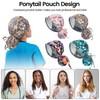 JoyRing - 4 gorras quirúrgicas de satén para mujer, gorro