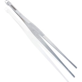 Leifheit Kitchen Tweezers 20 cm, for Lovingly Decorating and Serving, Kitchen Tongs for Turning Steaks, Barbecue Tongs, Stainless Steel Cooking Tongs, Dishwasher Safe Barbecue Tweezers