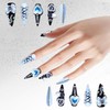TRENTSNOOK 10 Pcs Handmade Mine Nail Tips Reusable Blue and